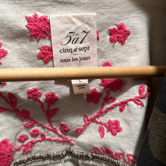 cinq a sept - Women's Camo Floral Classic Multi Vine Vera Jacket Size L - Picture 13 of 16